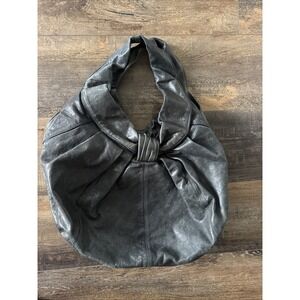 Kooba Pamela Bow Hobo Bag Black/patent Detail Excellent Condition Everyday Bag